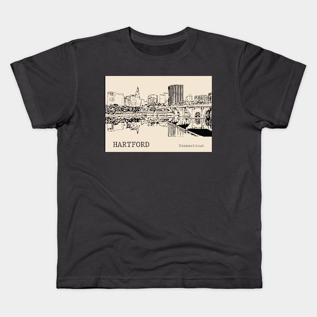 Hartford Connecticut Kids T-Shirt by Lakeric